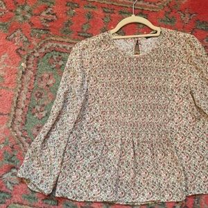 Zara Small Smocked Floral Shirt